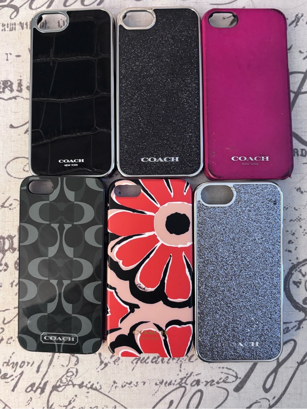 Coach Assorted iPhone Cases - Black, Pink, Gray, Red, Blue